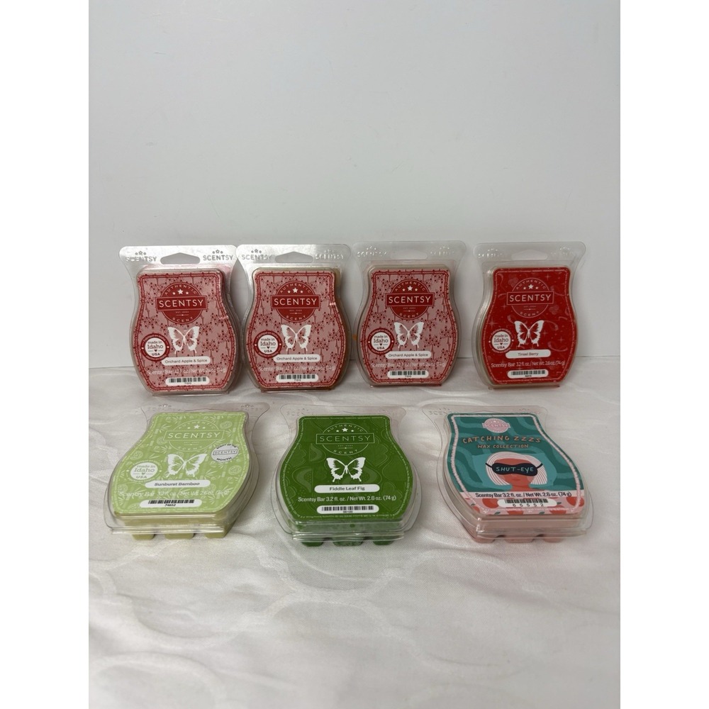 7 Lot Scentsy Wax Bar Melts New Everyday Variety Scents Apple Berry Fig Bamboo